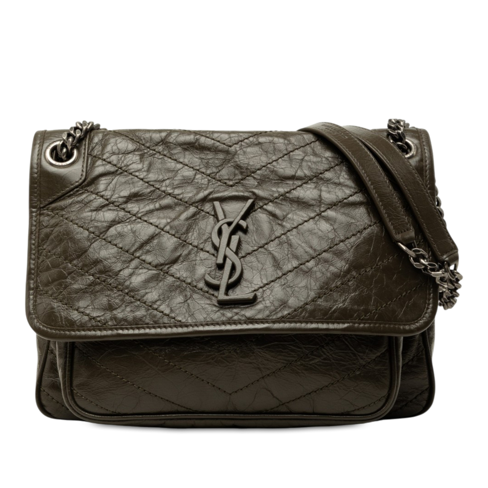 Pre-Loved Saint Laurent Medium Crinkled Calfskin Niki